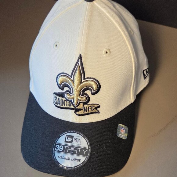 New Orleans Saints Embroidered Hat New Era 39 Thirty Off-White/Black M/L - Picture 1 of 12